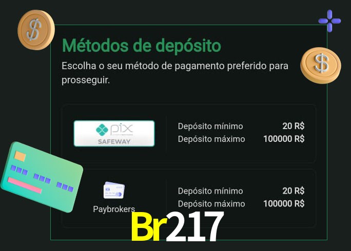 O cassino Br217 oferece uma grande variedade de métodos de pagamento
